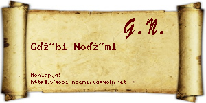 Góbi Noémi névjegykártya